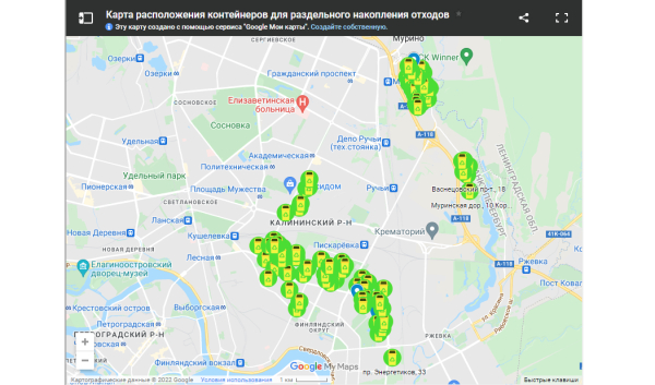 Интерактивная карта раздельного сбора теперь доступна петербуржцам