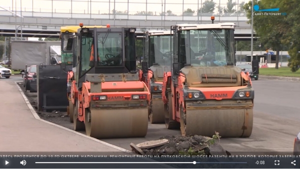 На Пулковском шоссе начался второй этап ремонта дорожного покрытия