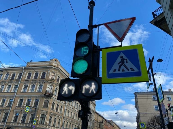 В Петербурге в 2022 году на светофоры было установлено порядка 375 устройств голосового сопровождения