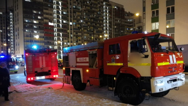При тушении квартирного пожара в Тосно эвакуировали шесть человек