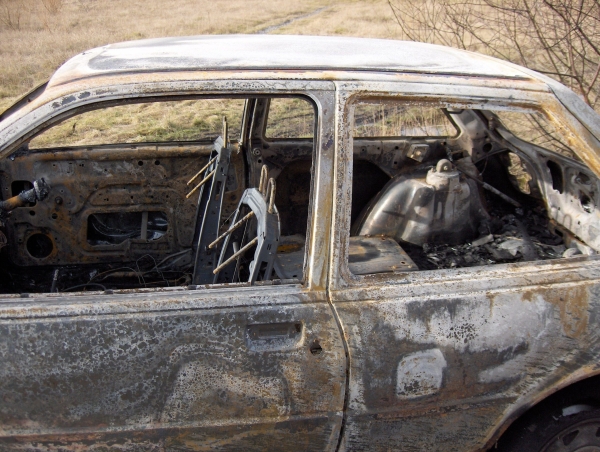 Сгоревшую машину с трупом внутри обнаружили через месяц в Ленобласти