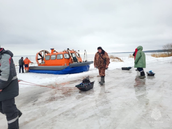 В Финском заливе метровая волна отколола льдину с пятью рыбаками