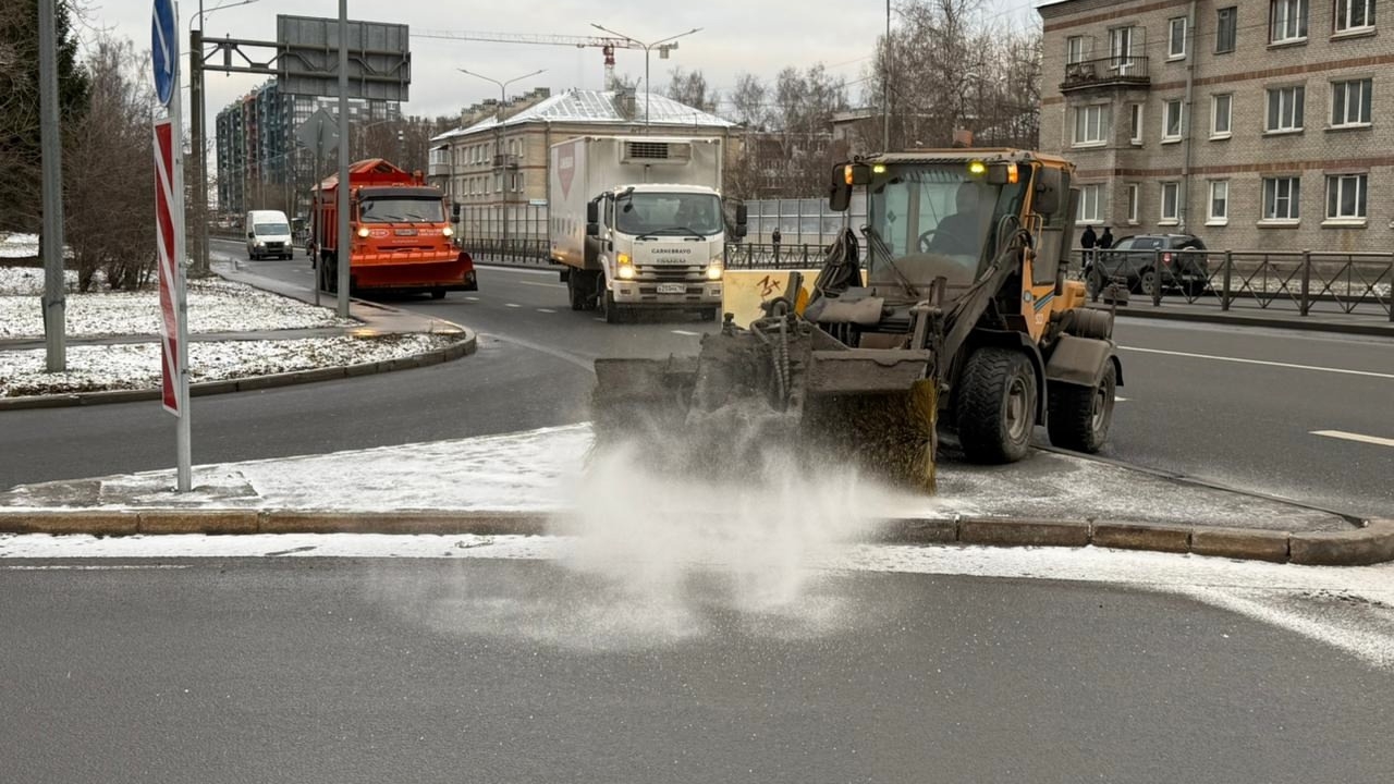 Петербург потратил 6 тысяч тонн соли для борьбы с гололедицей