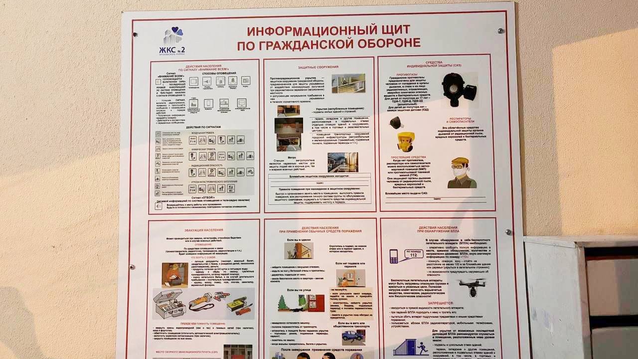 На проспекте Славы жители заметили щиты по гражданской обороне в парадных