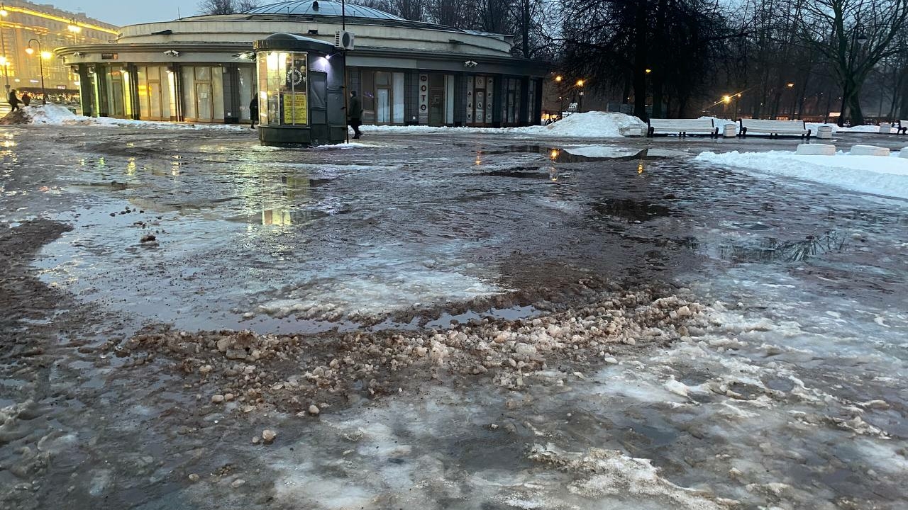 Желтый уровень опасности: Петербург накроет снег и гололедица