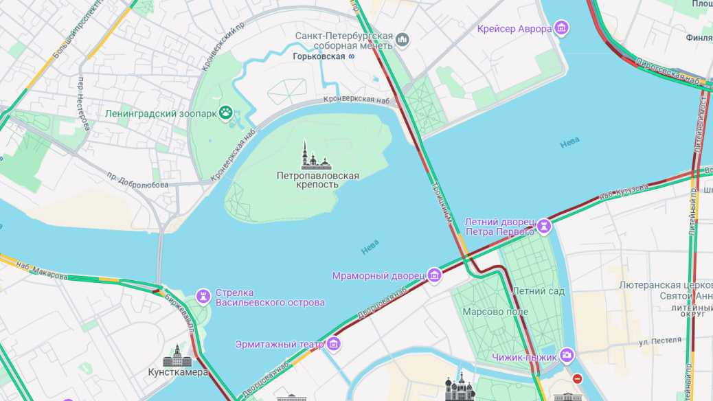 Движение по Троицкому мосту ограничено до 10 июня из-за ремонта