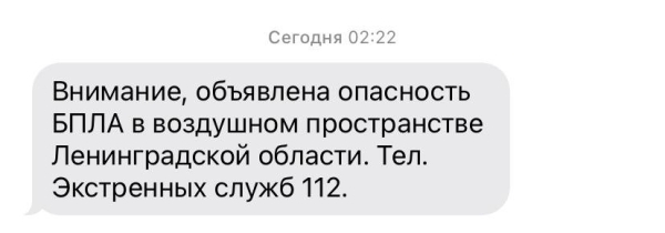 ПВО отразила атаку беспилотников над Ленинградской областью