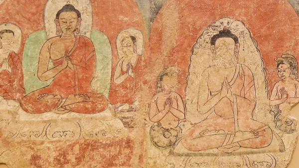 Эрмитаж вернул на экспозицию восстановленную буддийскую роспись из Турфана