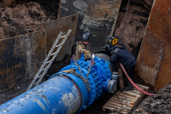 На Богатырском проспекте завершили монтаж 2,6 км водопровода