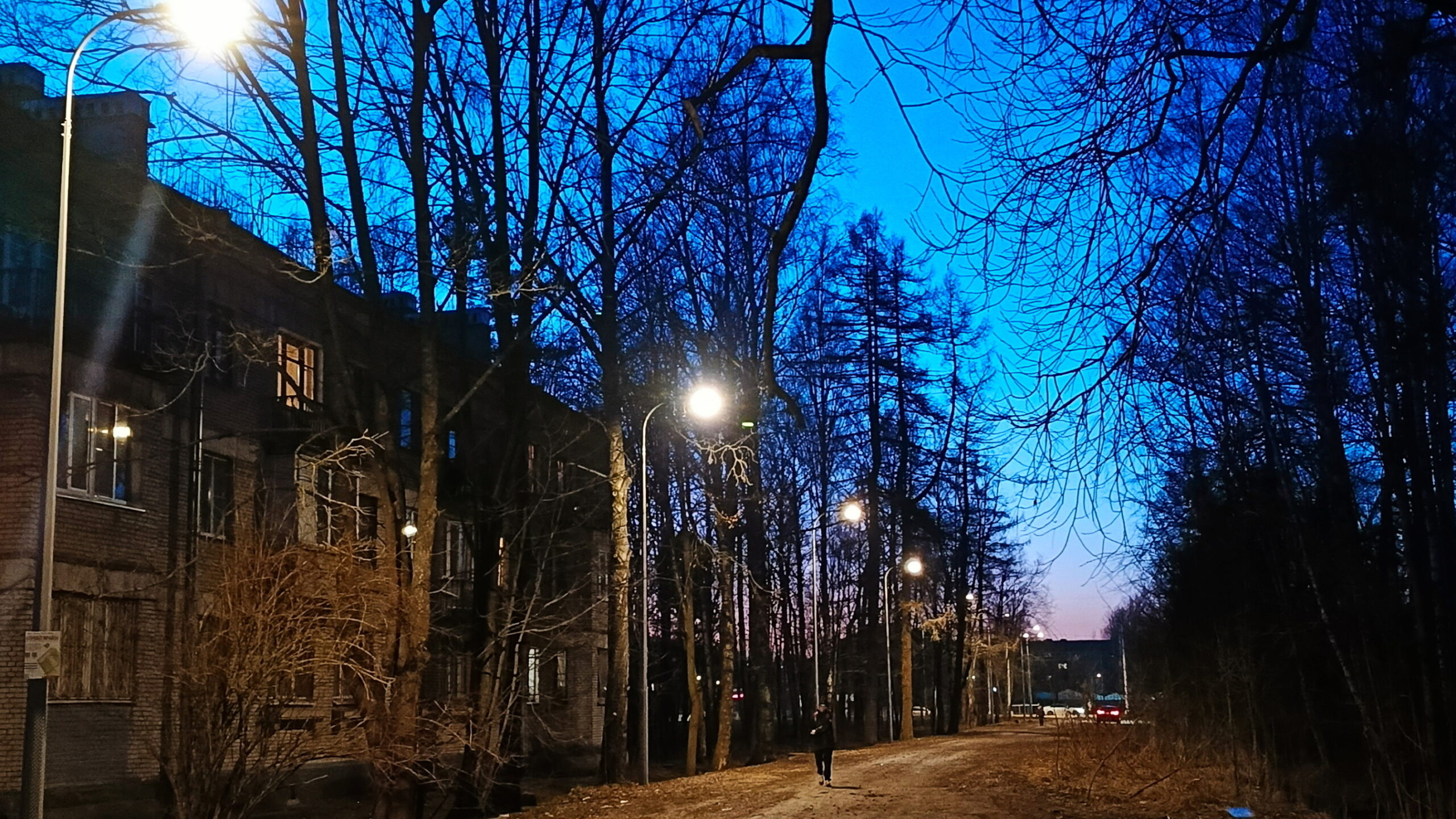 На Сосновском проспекте в Петербурге закончили обустраивать наружное освещение